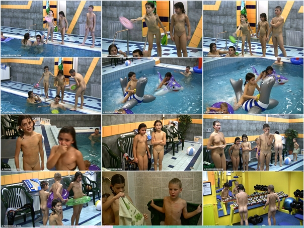 Nudism and young adults in the pool video [Bodyart Collection]